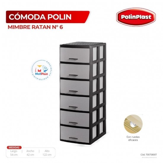 COMODA POLIN MIMBRE RATAN N° 6