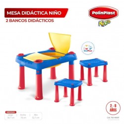 MESA DIDACTICA NIÑO + 2 BANCO DIDACTICO