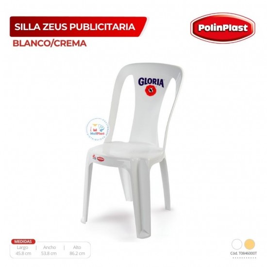 SILLA ZEUS PUBLICITARIA BLANCO/CREMA