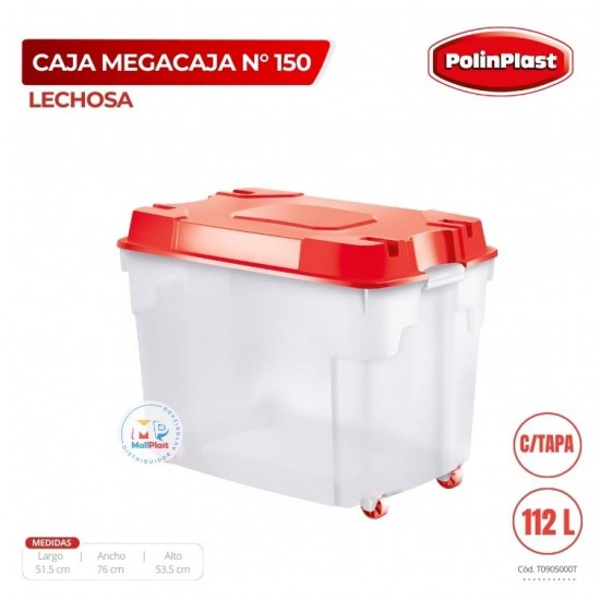 CAJA MEGACAJA N° 150 LECHOSA C/TAPA C/RUEDAS