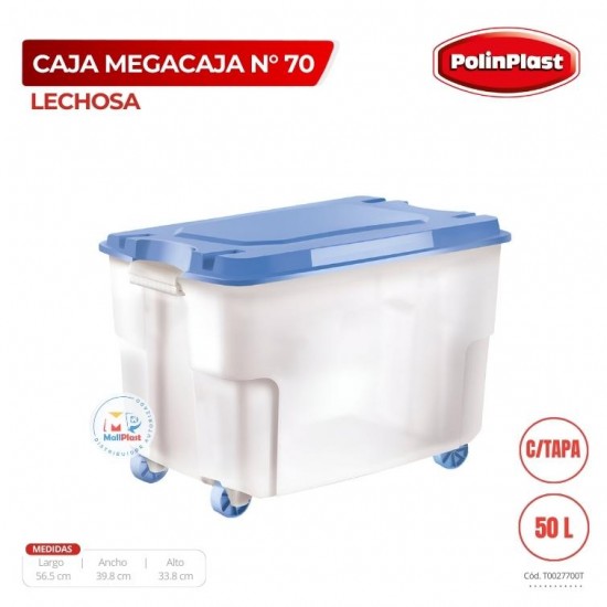 CAJA MEGACAJA N° 70 LECHOSA C/TAPA C/RUEDAS