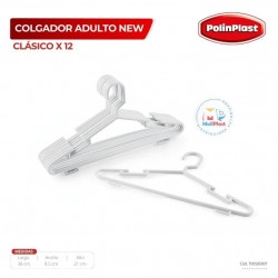 COLGADOR ADULTO NEW CLASICO X 12 BLANCO /CREMA