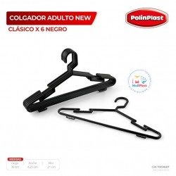 COLGADOR ADULTO NEW CLASICO X 6 NEGRO