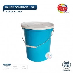 Balde Comercial 10 Lt. Color. C/Tapa