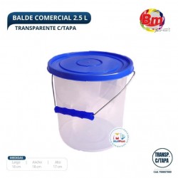 Balde Comercial 2.5 Lt Transp C/Tapa