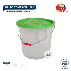 Balde Comercial 20 Lt. Transp. C/Tapa