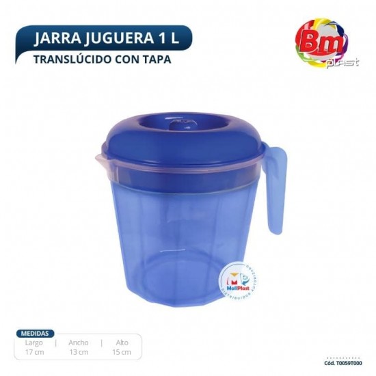 Jarra Medidora 1 Lt Translucido C /Tapa