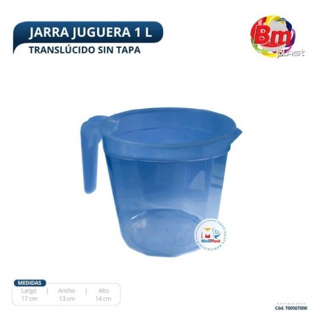 Jarra Medidora 1 Lt Translucido S/Tapa