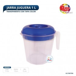 Jarra Medidora 1 Lt Transp C /Tapa Color