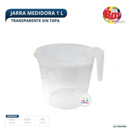 Jarra Medidora 1 Lt Transp S/Tapa