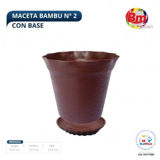 Maceta Bambu N°2 C/ Base