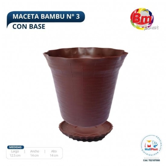 Maceta Bambu N°3 C/ Base