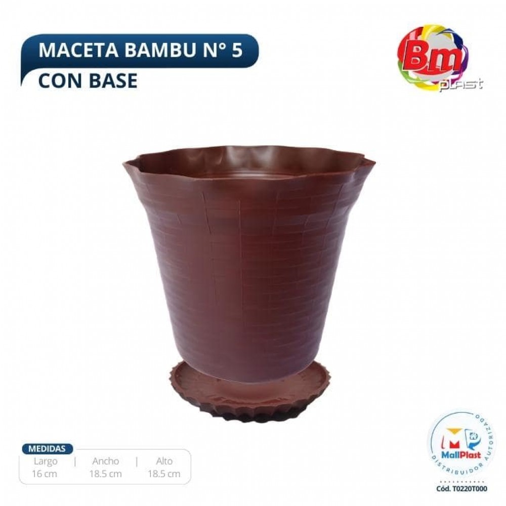 Maceta Bambu N°5 C/ Base