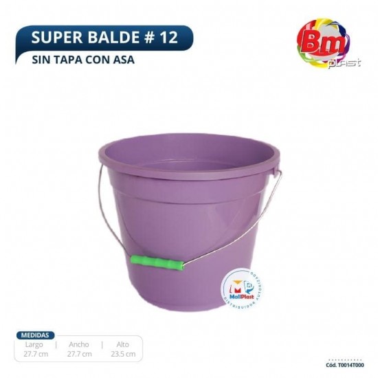 Super Balde # 12 Sin Tapa C/Asa