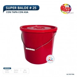 Super Balde # 25 Con Tapa C/Asa