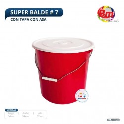 Super Balde # 7 Con Tapa C/Asa