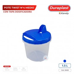 Pote Twist 1.5 L Con Tapa Duraplast