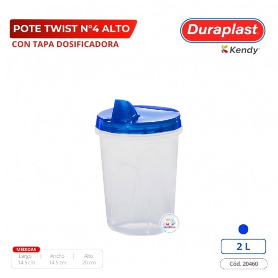 Pote Twist 2 L Con Tapa Duraplast