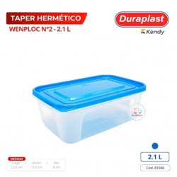 Taper Hermetico wenploc 2,1 L Duraplast