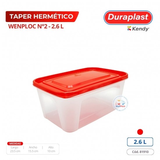 Taper Hermetico wenploc 2,6 L Duraplast