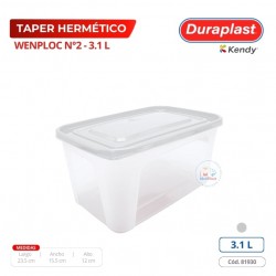 Taper Hermetico wenploc 3,1 L Duraplast