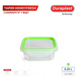 Taper Kendyfresh Cuadrada 0,35 L Duraplast