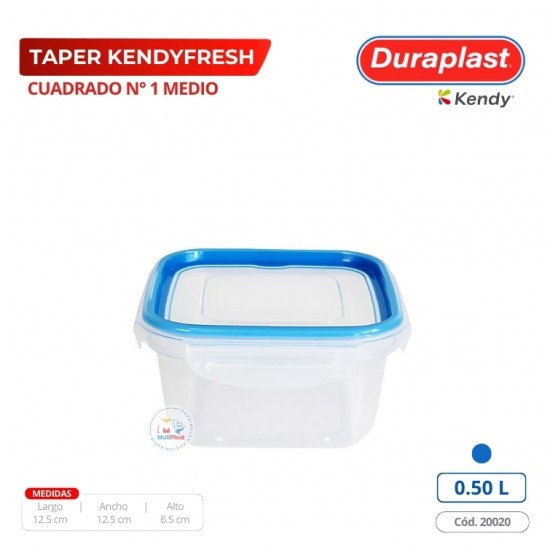 Taper Kendyfresh Cuadrada 0,50 L Duraplast