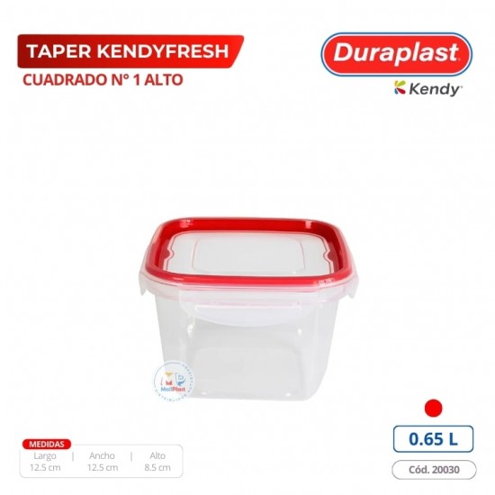 Taper Kendyfresh Cuadrada 0,65 L Duraplast