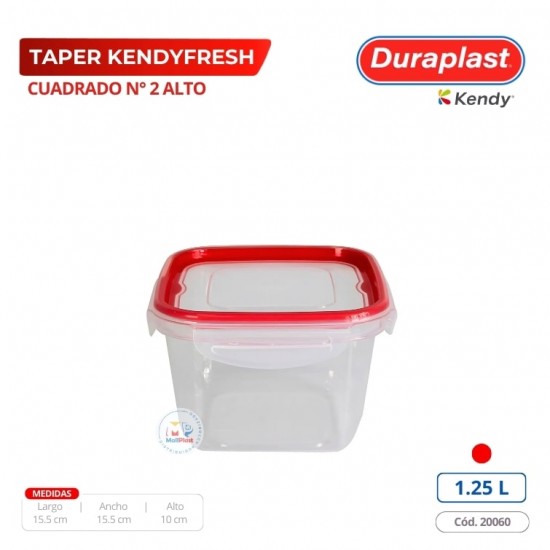 Taper Kendyfresh Cuadrada 1,25 L Duraplast