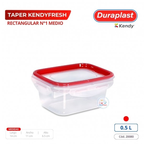 Taper Kendyfresh Rectangular 0,5 L Duraplast