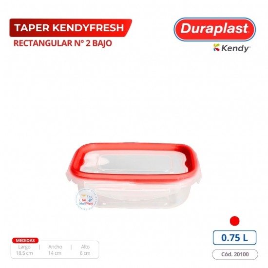 Taper Kendyfresh Rectangular 0,75 L Duraplast