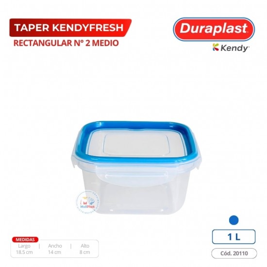 Taper Kendyfresh Rectangular 1 L Duraplast