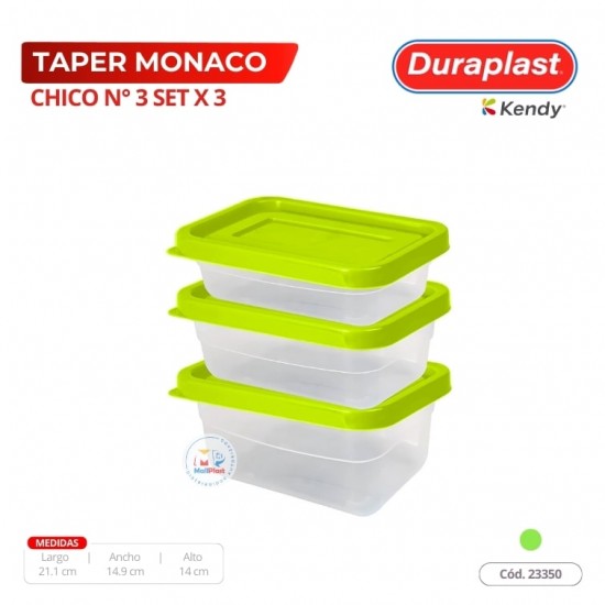 Taper Mónaco Chica Juego x 3 Duraplast