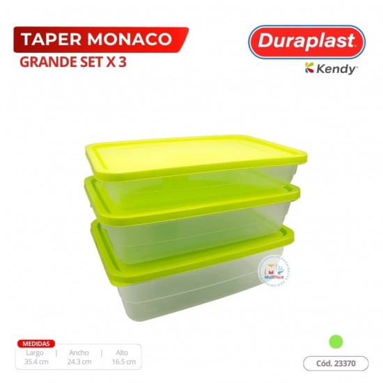 Taper Mónaco Grande Juego x 3 Duraplast