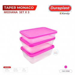 Taper Mónaco Meidana Juego x 3 Duraplast