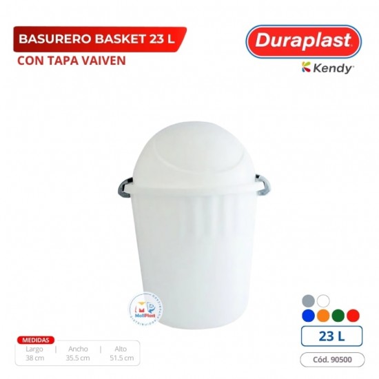 Basurero Basquet 23 L Duraplast