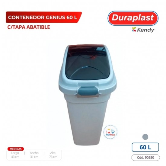 Contendor Genius 60 L C/Tapa Abatible Duraplast