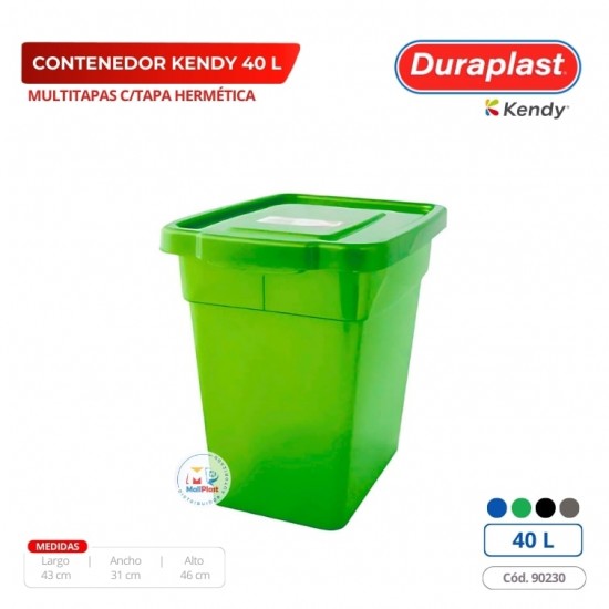 Contendor Kendy 40 L C/Tapa Hermetica Duraplast