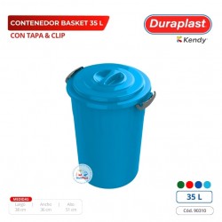 Tacho Basket 35 L C/Tapa & Clip Duraplast