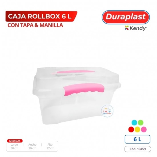 Caja Rollbox Con Asa 6 L Duraplast