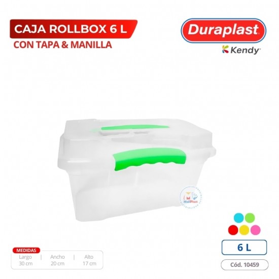 Caja Rollbox Con Asa 6 L Duraplast