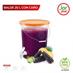 Balde 20 Lt Transparente Con Caño