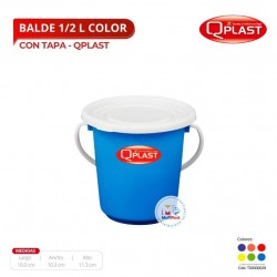 Balde 1/2 L Color Con Tapa Color