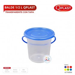 Balde 1/2 L Transp.Con Tapa Color