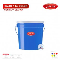 Balde 1 Gl Color Con Tapa