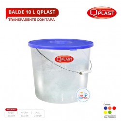 Balde 10 L Transp. Con Tapa Color