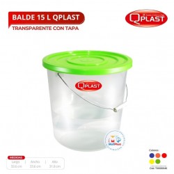 Balde 15 L Transp. Con Tapa Color