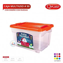 Caja Multiuso Transp Con Diseño Con Ruedas Con Tapa