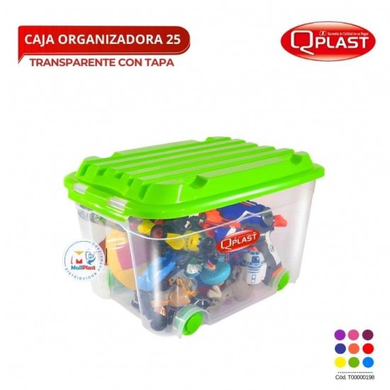 Caja Organizadora # 25 Transp Con Tapa Color