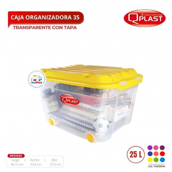 Caja Organizadora # 35 Transp Con Tapa Color